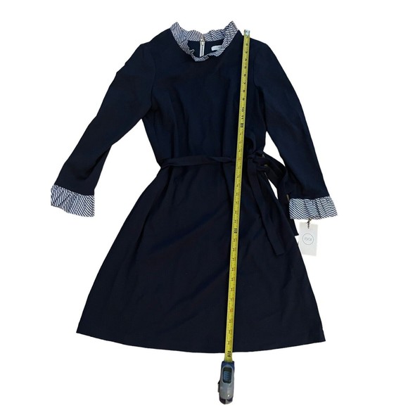 NWT 1901 Built In Stripe Collar  Shirt Dress Size 12 Belted Work Career Dress - Picture 4 of 8